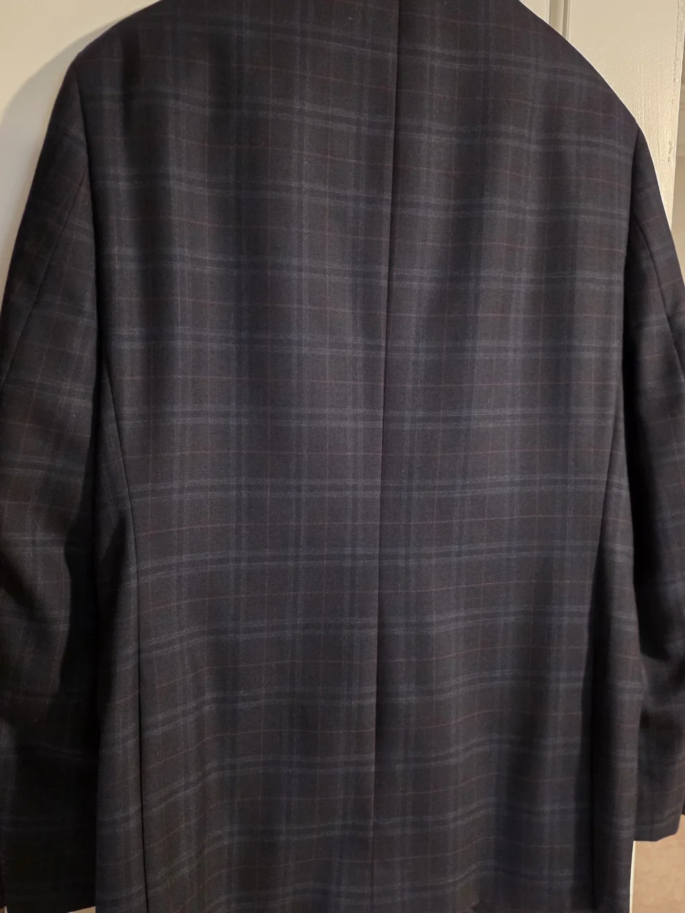 Jos. A. Bank Navy Plaid Satin-Lapel Tuxedo Jacket